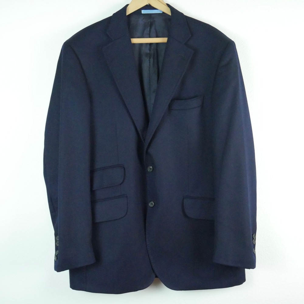 Hackett London Loro Piana Zelander Hopsack Merino Wool Navy Blazer Jacket 44R
